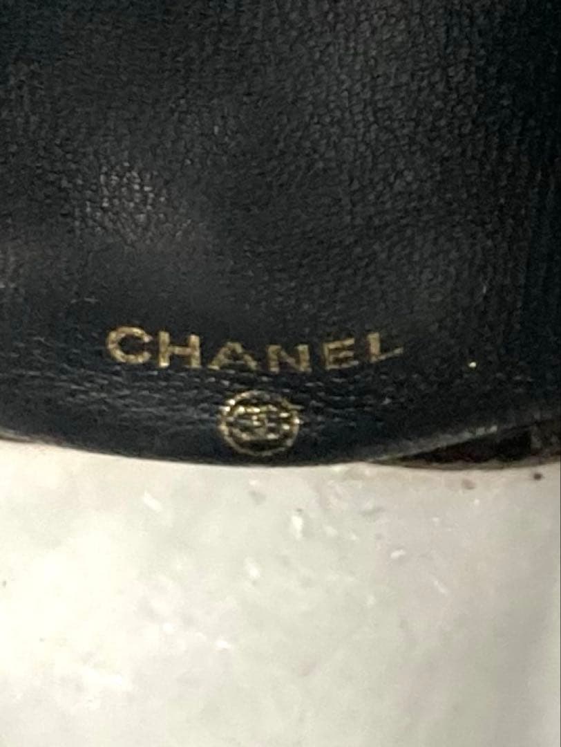 良品　シャネル　ココマーク　クリア　ビニール　クラッチバッグ　ポーチ　ブラック