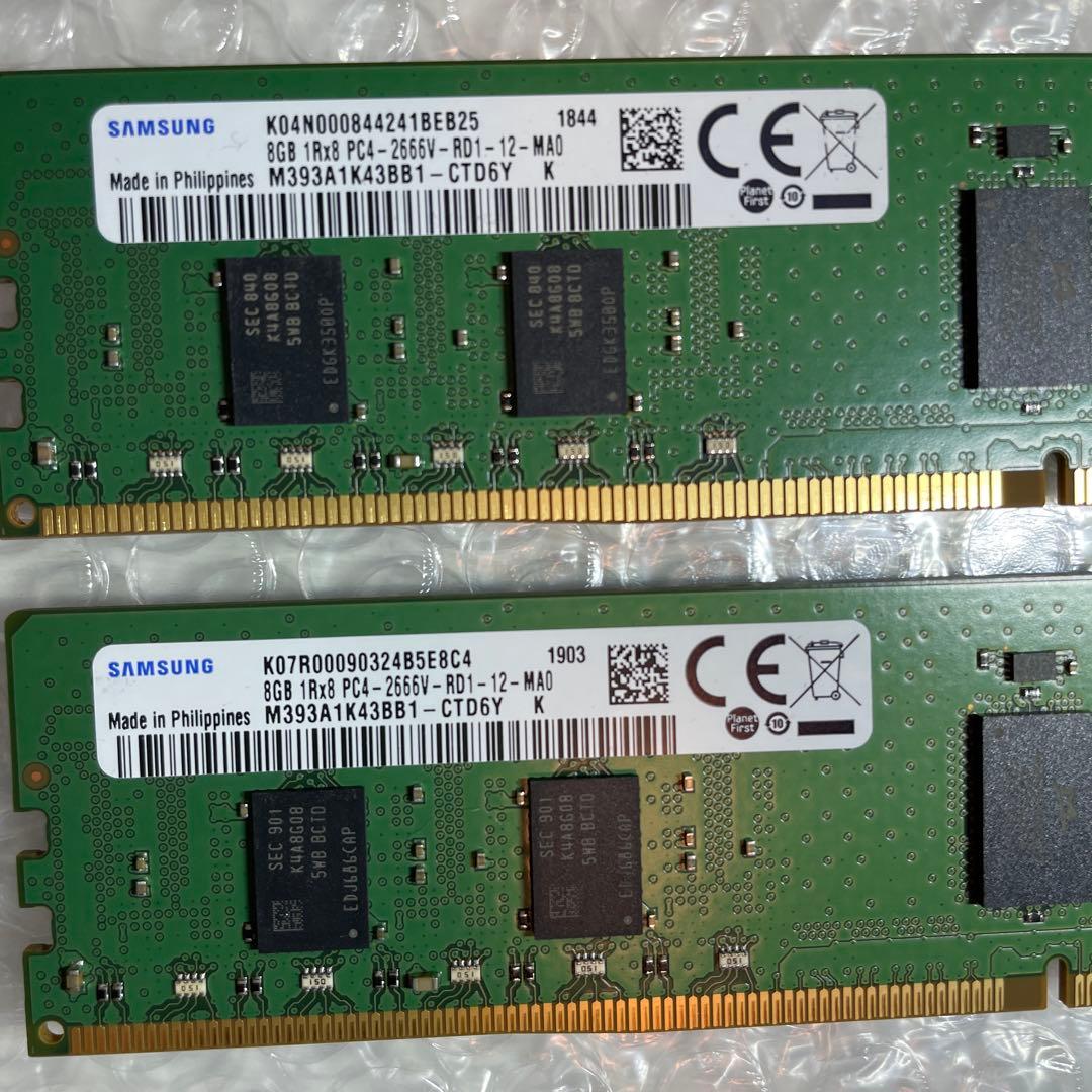 SAMSUNG 1Rx8 PC4-2666V 8GB 2枚組