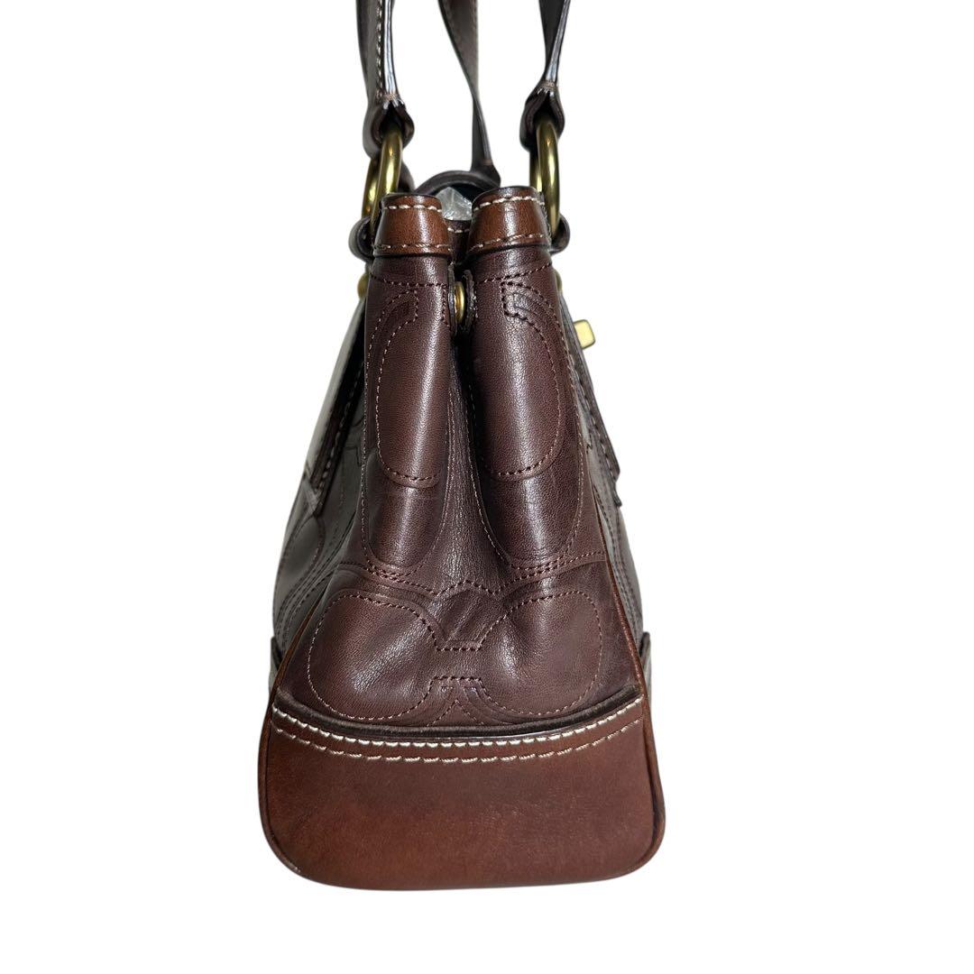 コーチ ハンドバッグ ハンプトンズ レザー　ターンロック　シグネチャー