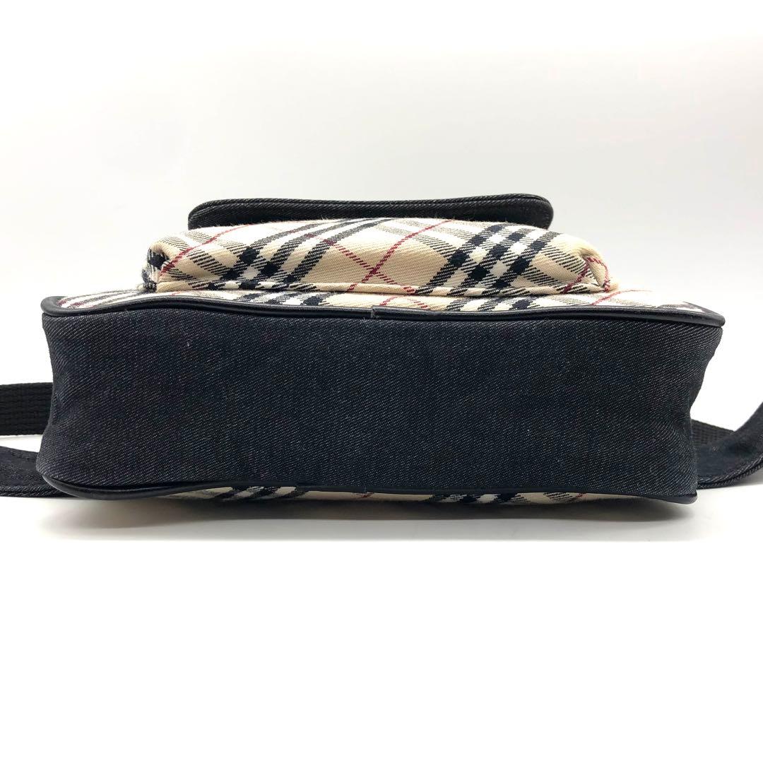 【希少】BURBERRY ボディバッグ ウエストポーチ デニム調 ノバチェック