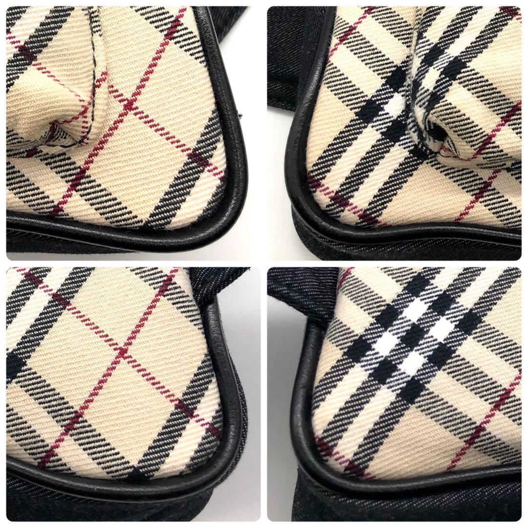 【希少】BURBERRY ボディバッグ ウエストポーチ デニム調 ノバチェック