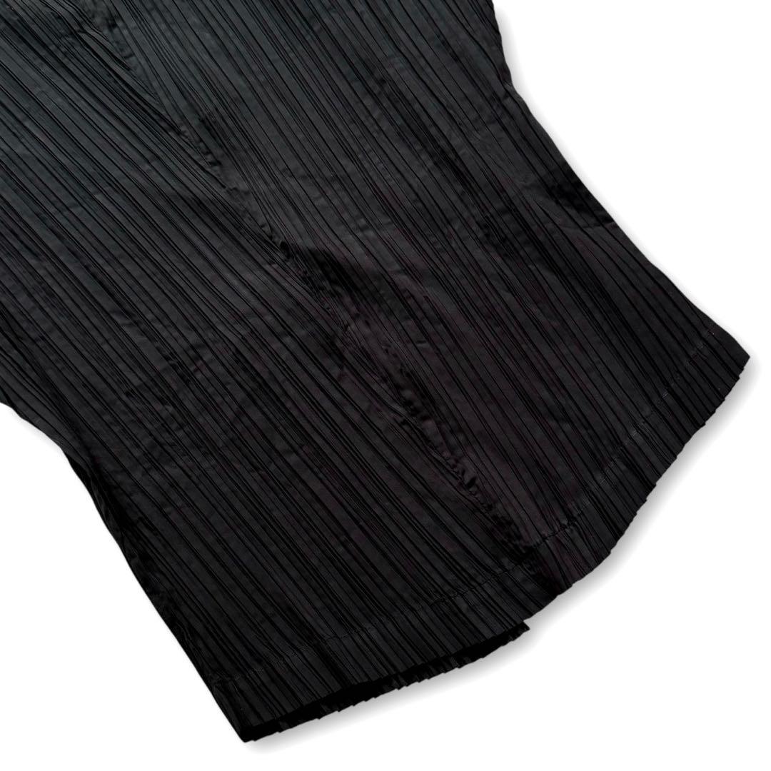 タグ付未使用★イッセイミヤケ 80s 筆タグ プリーツカーディガン イカ 黒 M