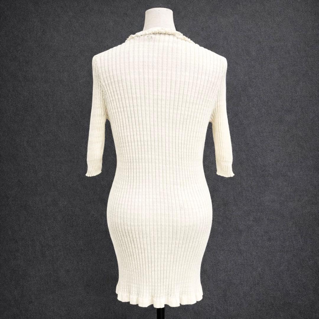 CHANEL シャネル ロングカーディガン アイボリー 40 ココボタン