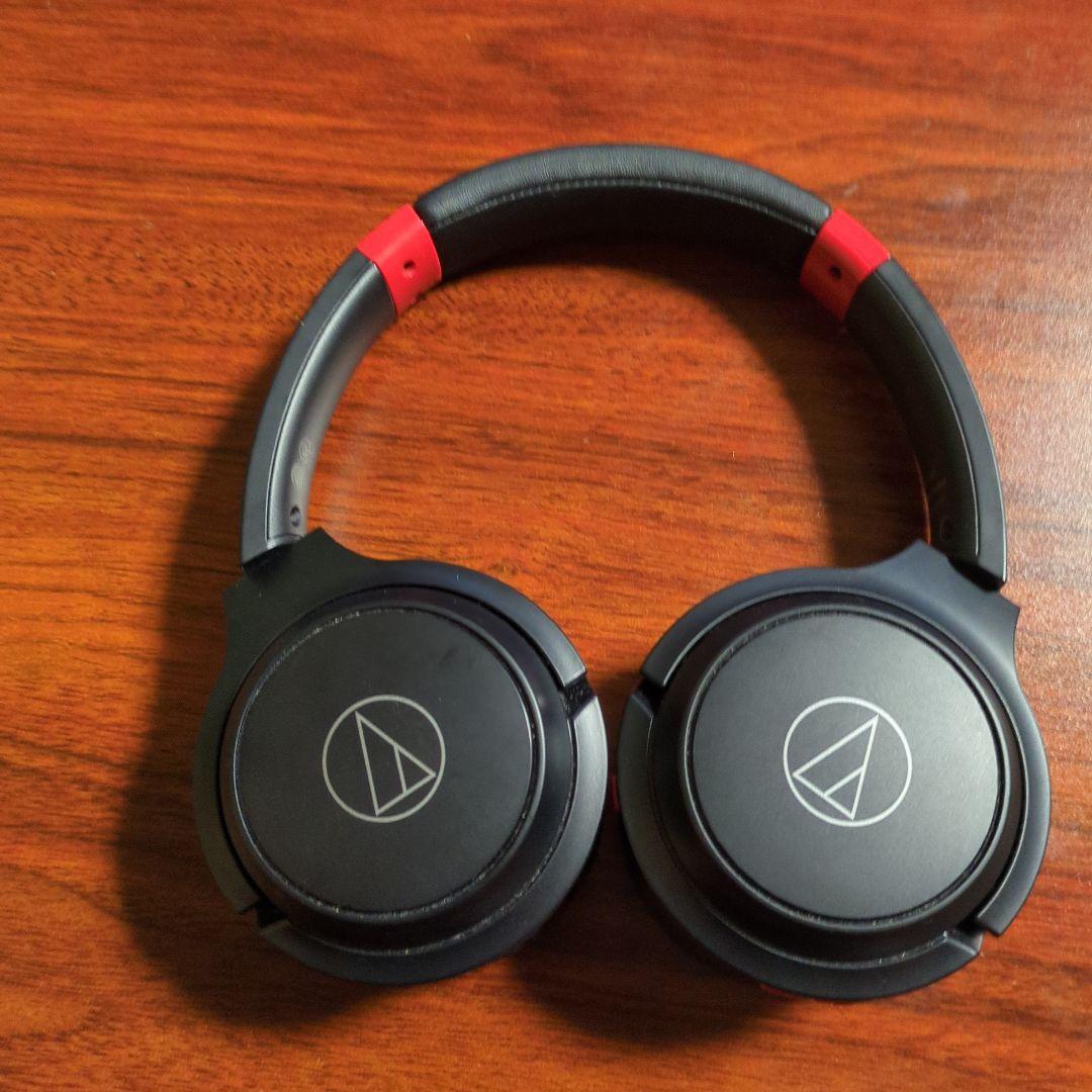 Audio-Technica ワイヤレスヘッドホン ブラック/レッド