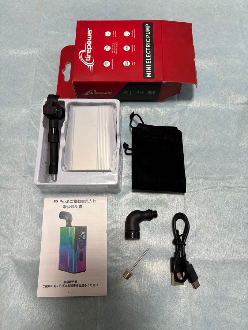 Tirepower E3 Pro ミニ電動空気入れ 電動空気入れ 小型 バイク
