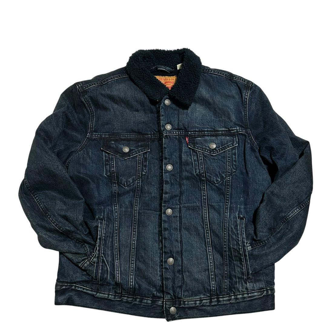 リーバイス　ボア　デニムジャケット　ネイビー　サイズL