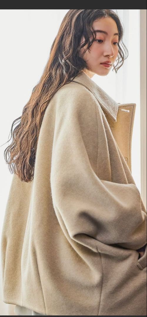 ラスト一品！niko and … ライトモッサドルマンジャケットコート ベージュ