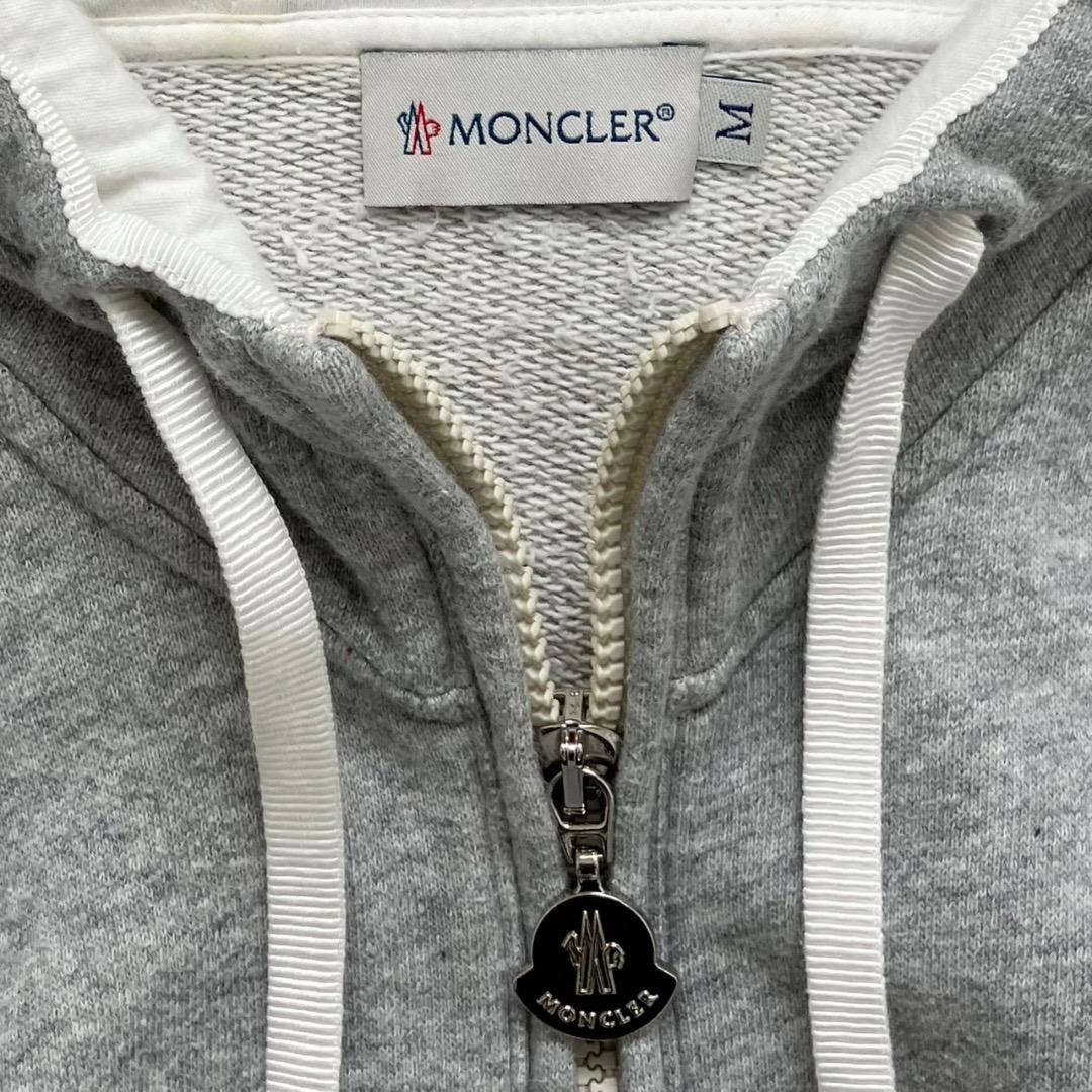 極美品✨モンクレール パーカー ワッペン ダブルジップ QR鑑定済 グレー M