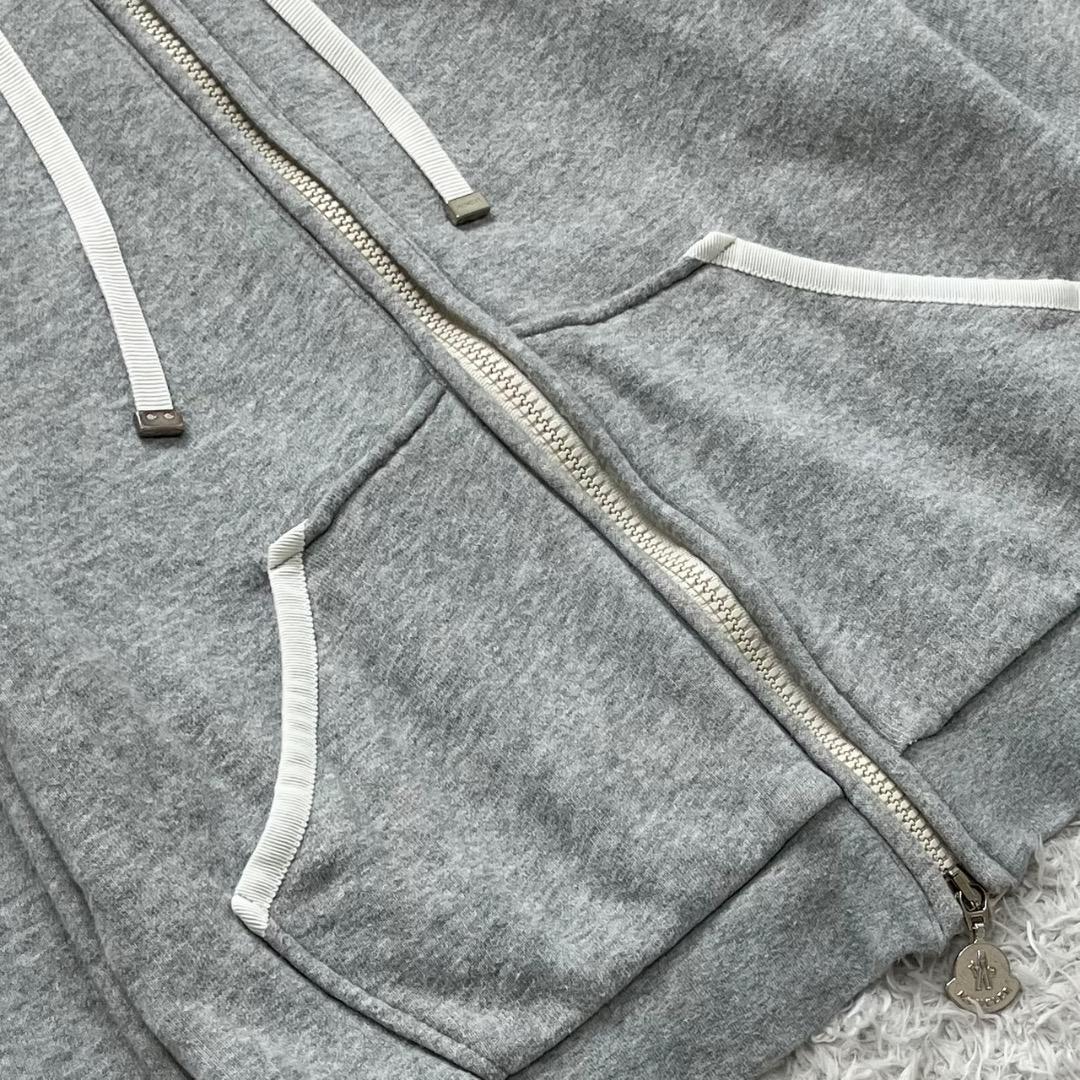 極美品✨モンクレール パーカー ワッペン ダブルジップ QR鑑定済 グレー M