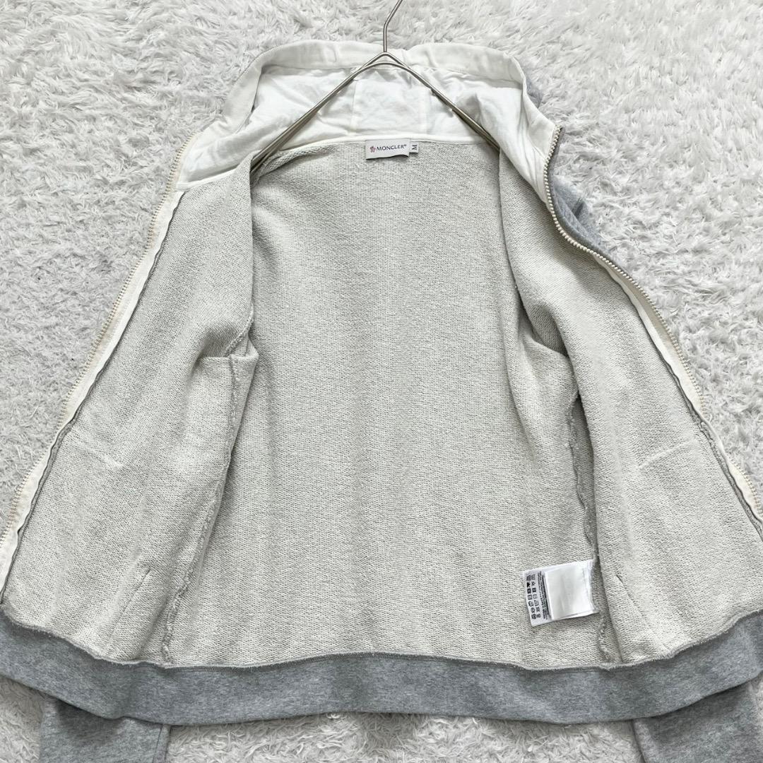 極美品✨モンクレール パーカー ワッペン ダブルジップ QR鑑定済 グレー M