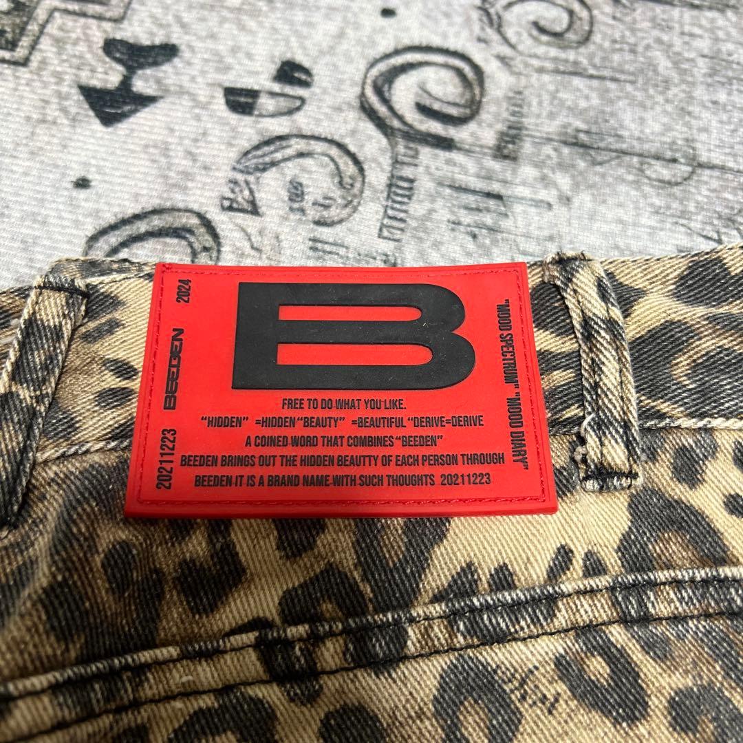 パンツ BEEDEN LEOPARD PRINT WIDE STRAIGHT PANTS