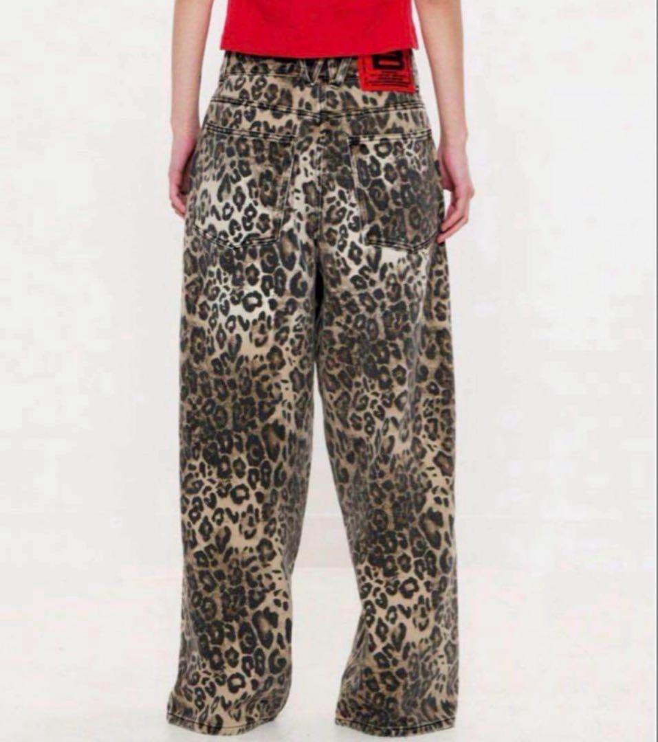 パンツ BEEDEN LEOPARD PRINT WIDE STRAIGHT PANTS