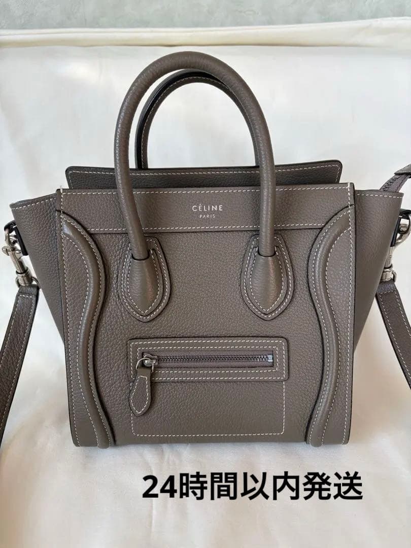 【35happy】美品 旧ロゴ セリーヌ ラゲージ ナノ スリバッグ 正規