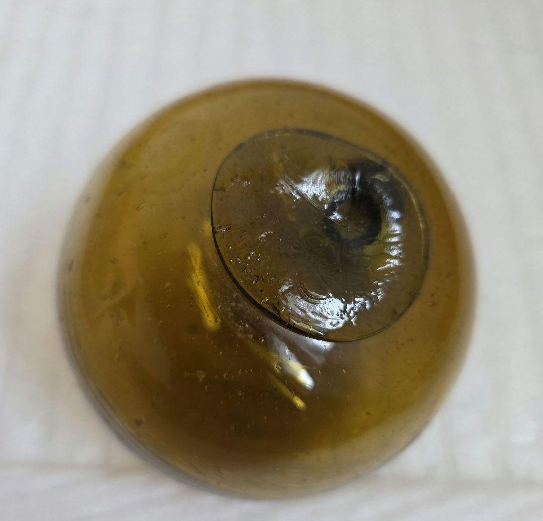 ガラス浮き玉 ガラス玉 茶２ 青ボタン２