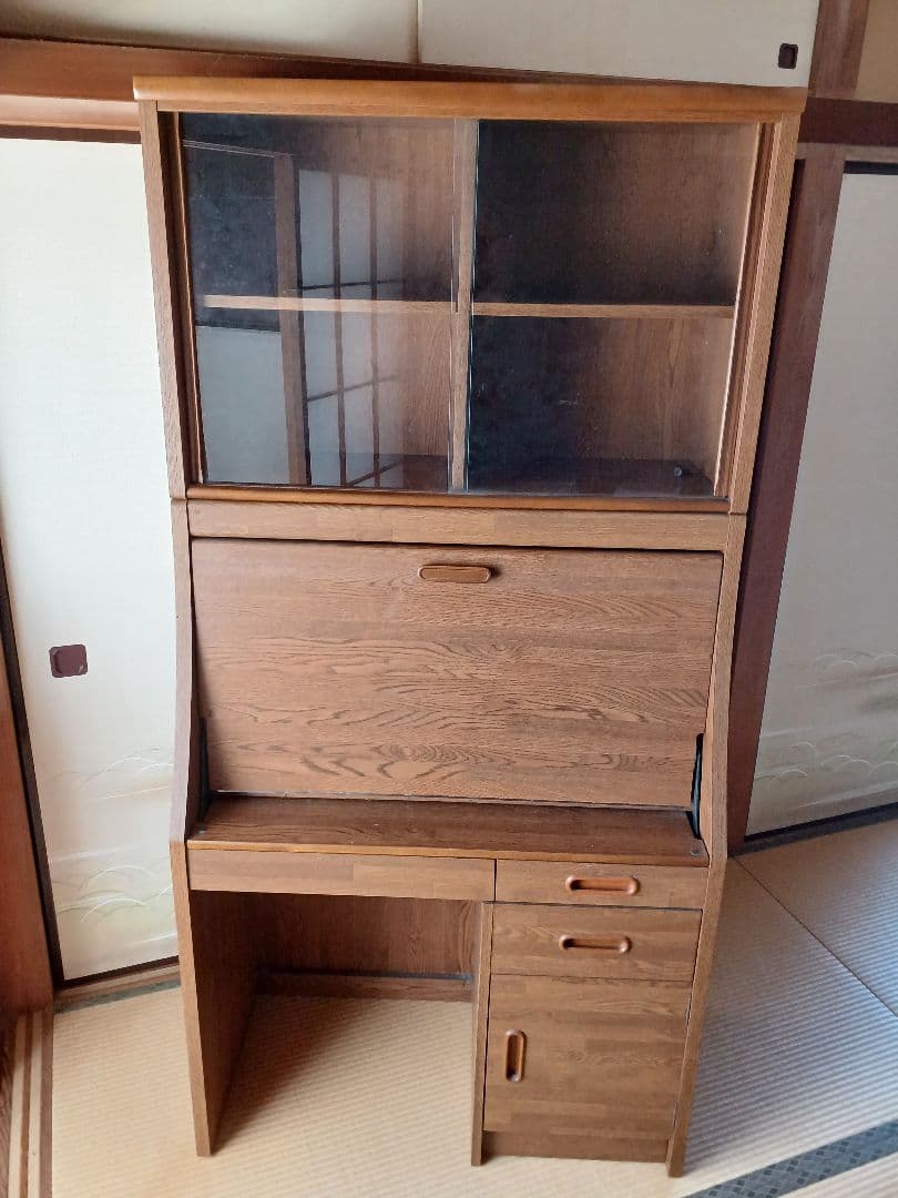 ライティングデスク 木目 ウォールナット調