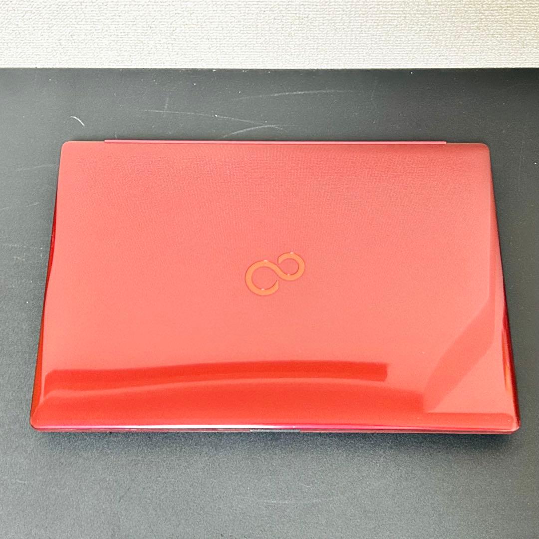 富士通 SSD快適ノートパソコン Windows11+Office レッド