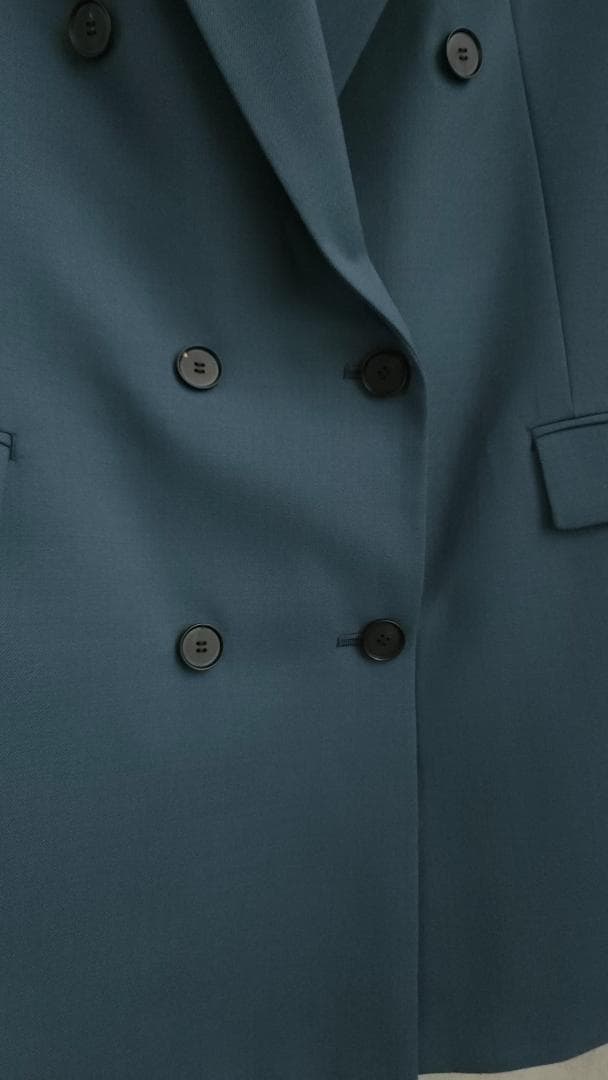 ICB L【洗える】ウール2WAYストレッチ ダブルブレストジャケット ブルー系