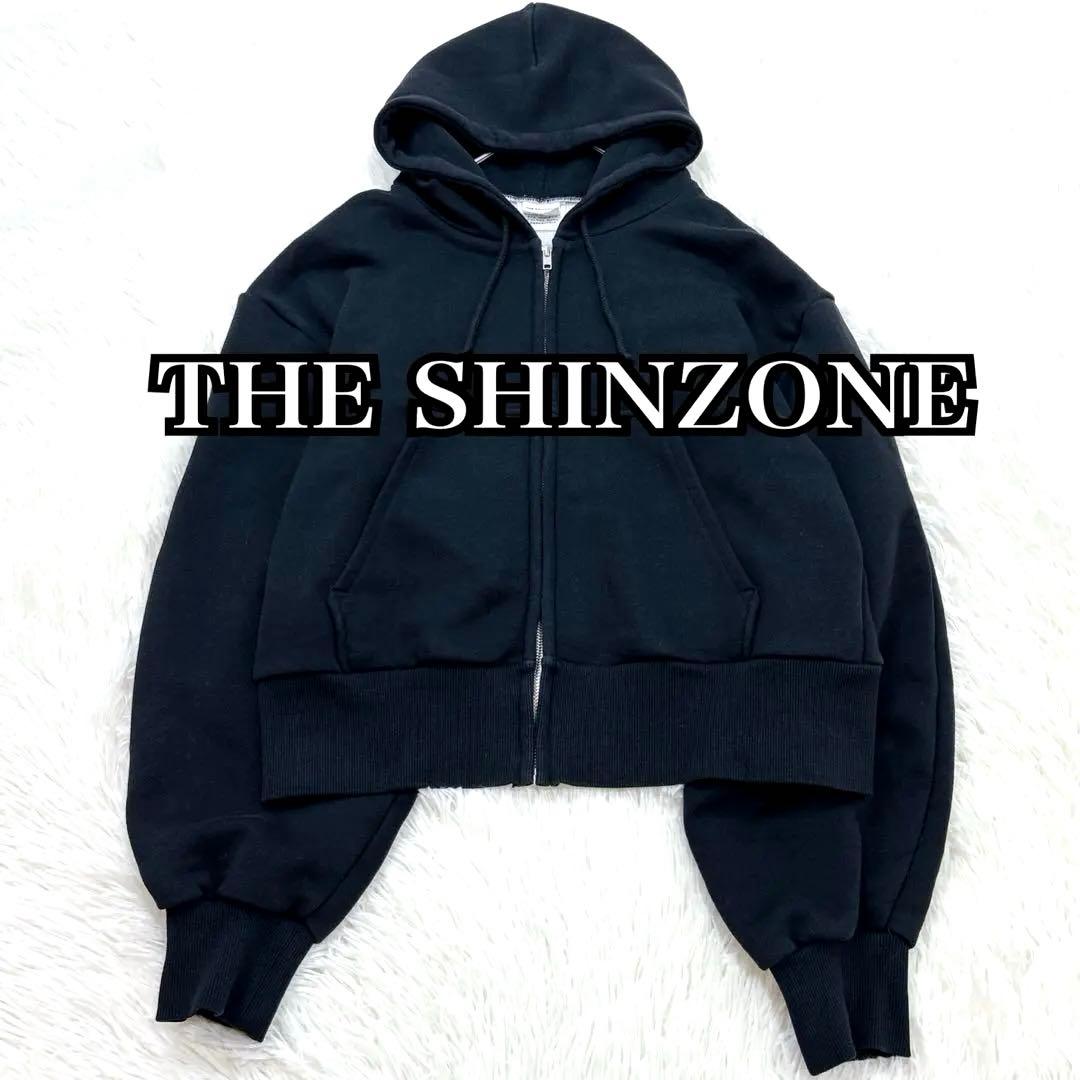 THE SHINZONE ケープリンパーカー　ジップアップパーカー　黒　短丈