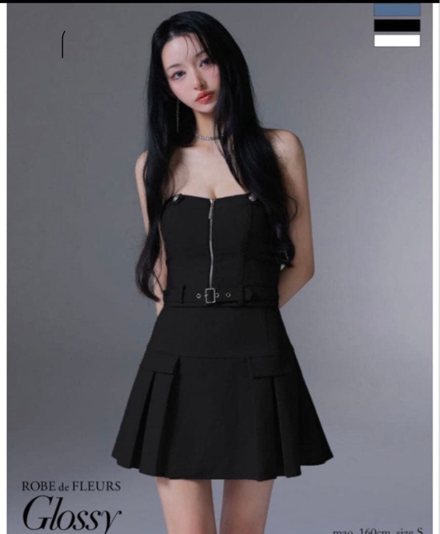 ROBE de FLEURS ブラックミニドレス Ｍ