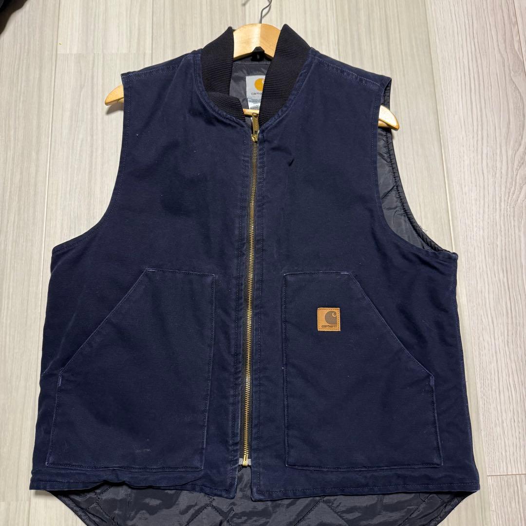 カーハート　00s ダックベスト　ネイビー　usa製