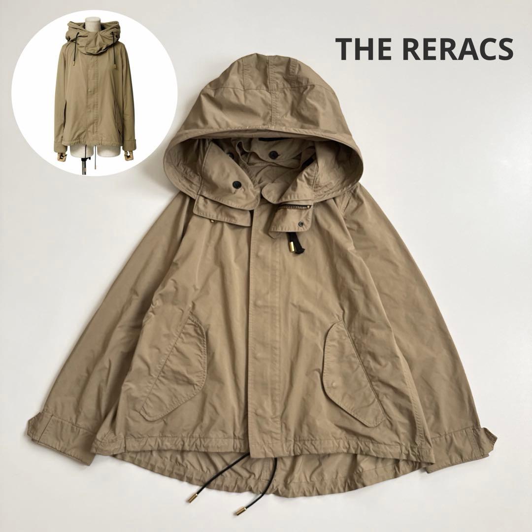 ▪️ザ・リラクス ショートモッズコート 長袖 フード カーキ系 サイズ38
