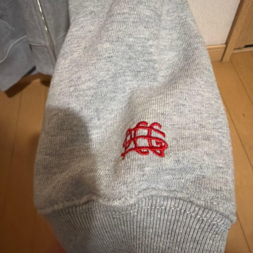 PORKCHOP グレー ジップアップフーディ