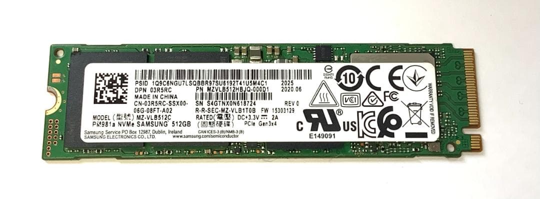 ③-WA483-SAMSUNG NVMe 512GB SSD 1点