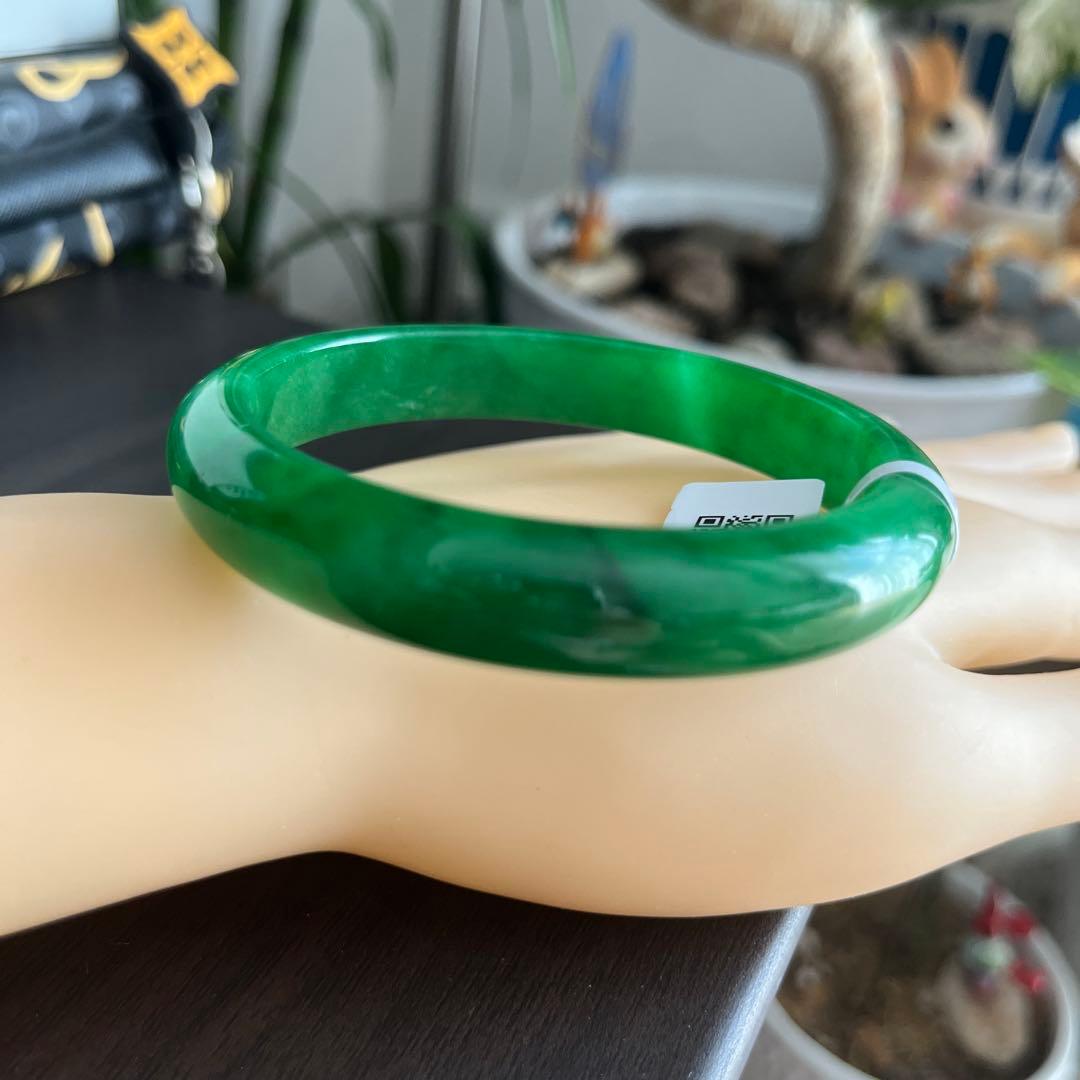 濃緑翡翠バングル