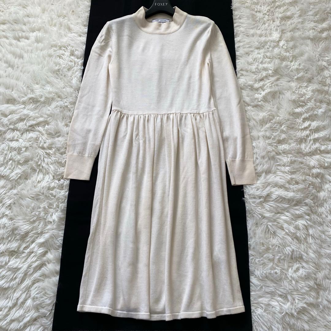 近年✨フォクシーニューヨーク　エバーグリーン　ニットワンピース　ウール100%