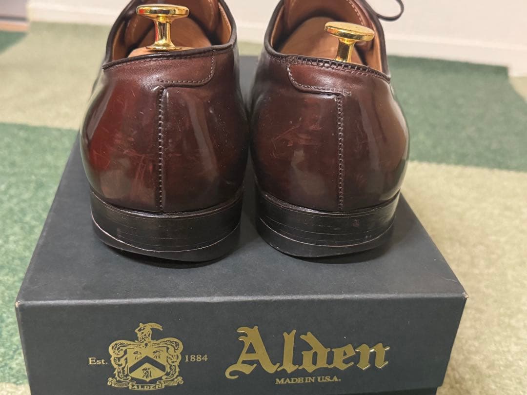 オールデン　コードバン　Vチップ　バーガンディ　8.5 D