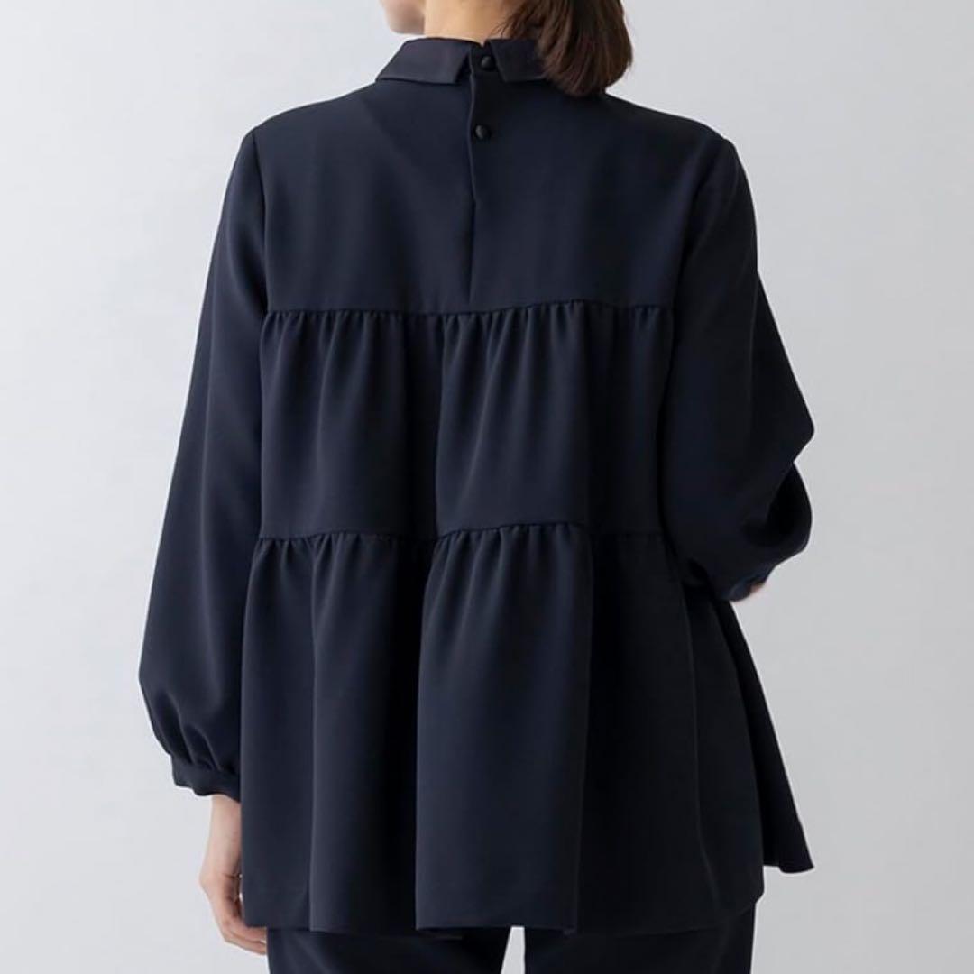 極美品　SONO ティアードフレアチュニックプルオーバー　ネイビー