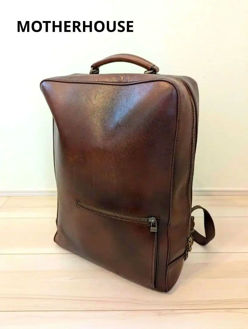 MOTHERHOUSE マザーハウス アンティーク スクエア バックパック 本皮