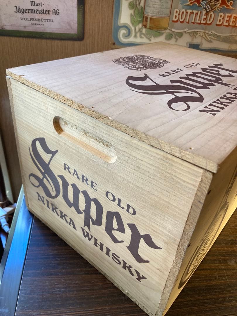 スーパーニッカ ウイスキー ヴィンテージ 木箱 酒 昭和 レトロ 収納 ボックス