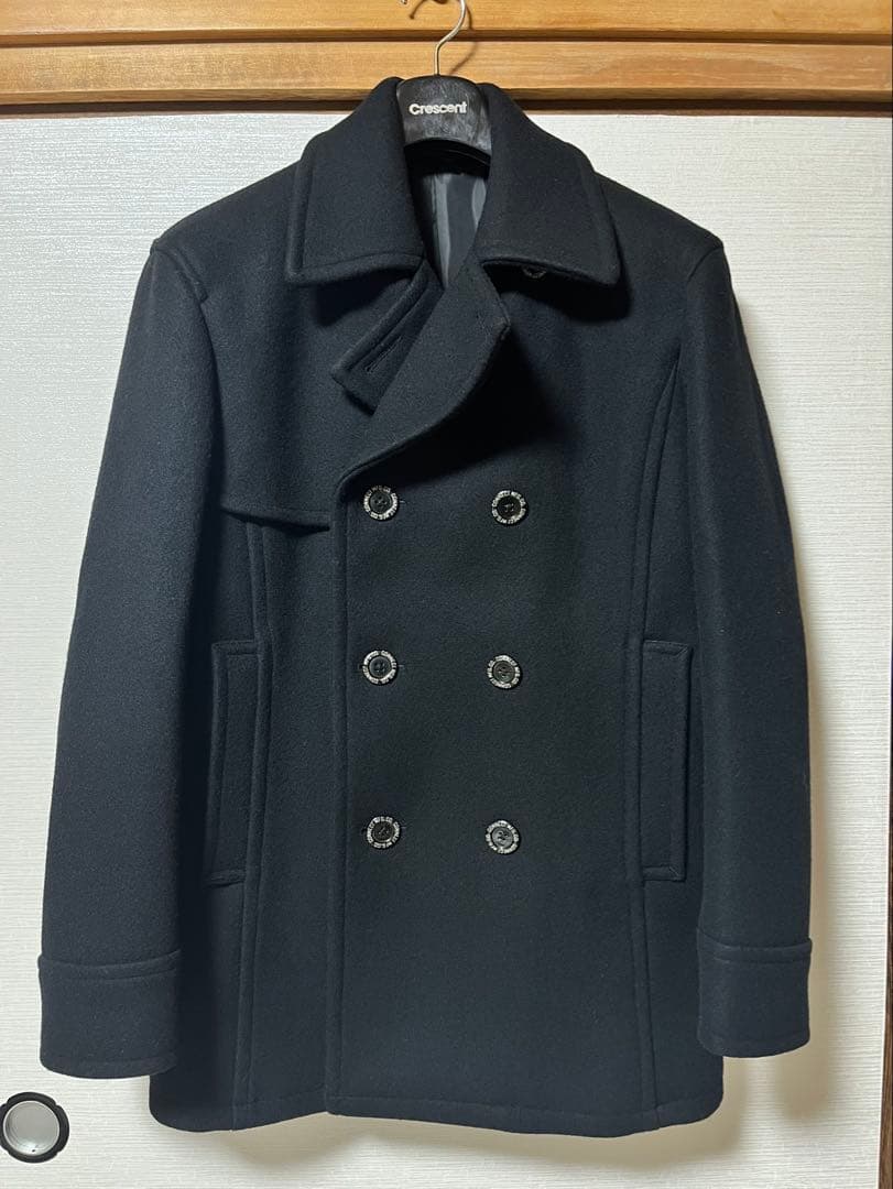 Pherrow's フェローズ　ブラック ウール ピーコート 40