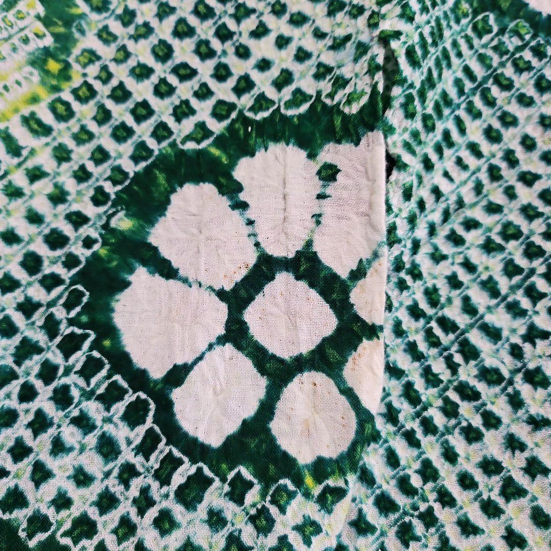 有松絞り 浴衣 緑 グリーン