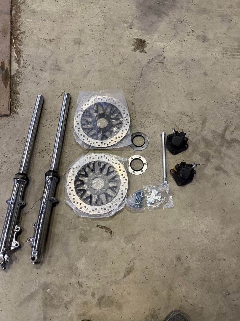 gs400.gt380フロントフォークダブル