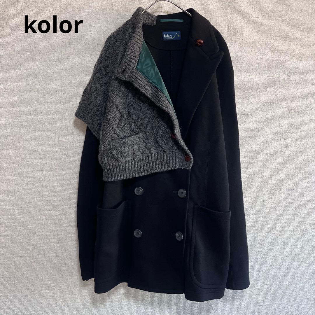 medama　　異素材　ドッキング　ニット　ジャケット　ユニセックス