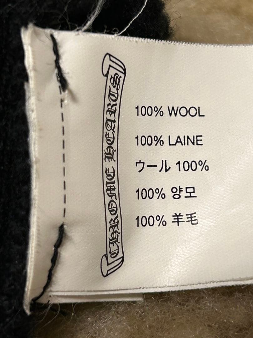 CHROME HEARTS クロムハーツ　ニット帽　ビーニー　黒　前後刺繍あり