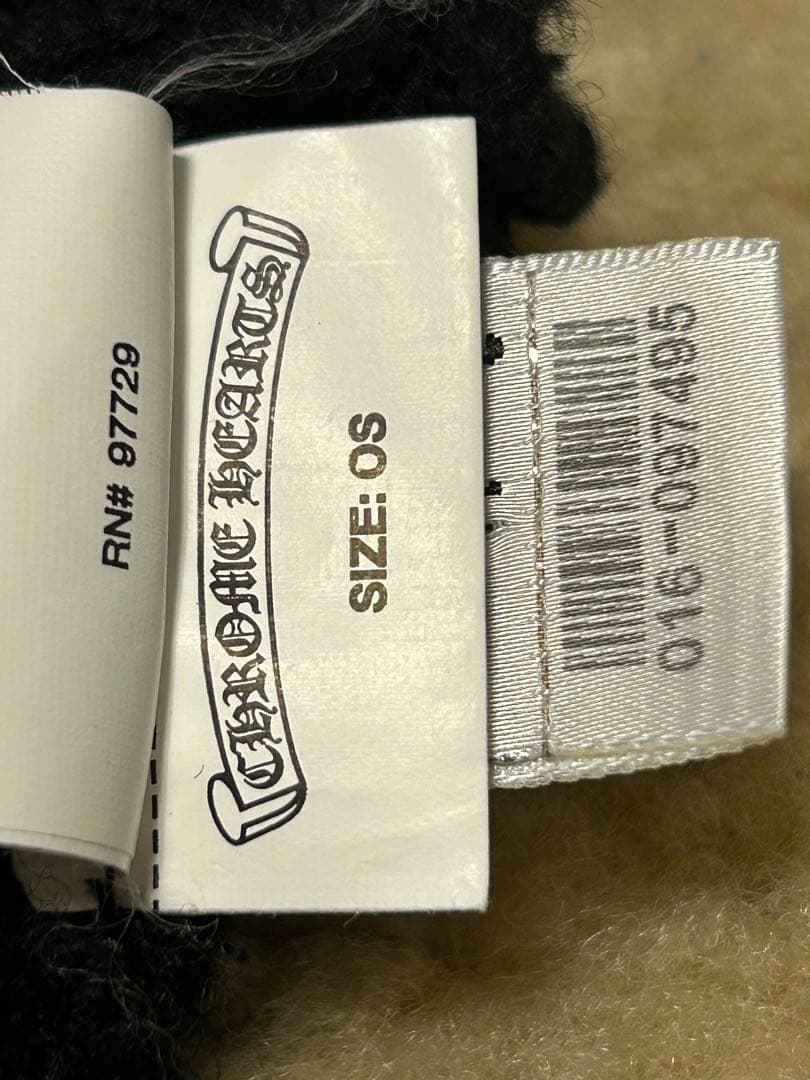 CHROME HEARTS クロムハーツ　ニット帽　ビーニー　黒　前後刺繍あり