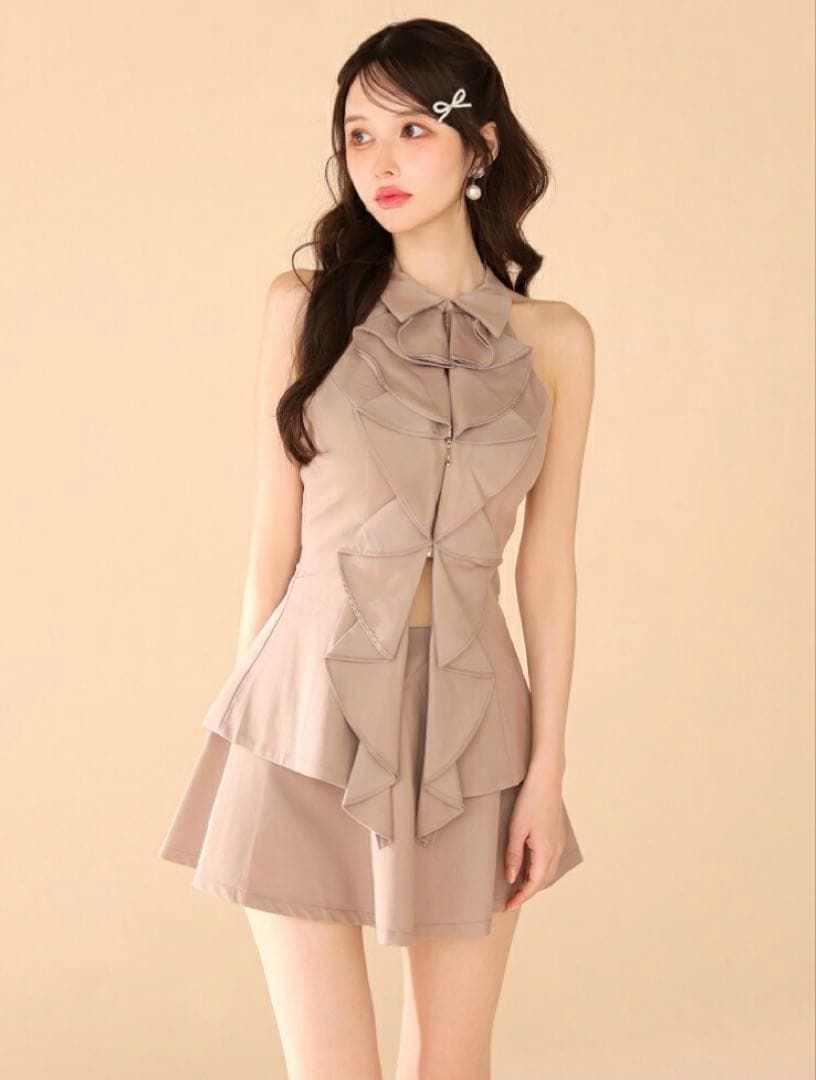 ROBE de FLEURS ドレス ラッフル ホルターネック セットアップ