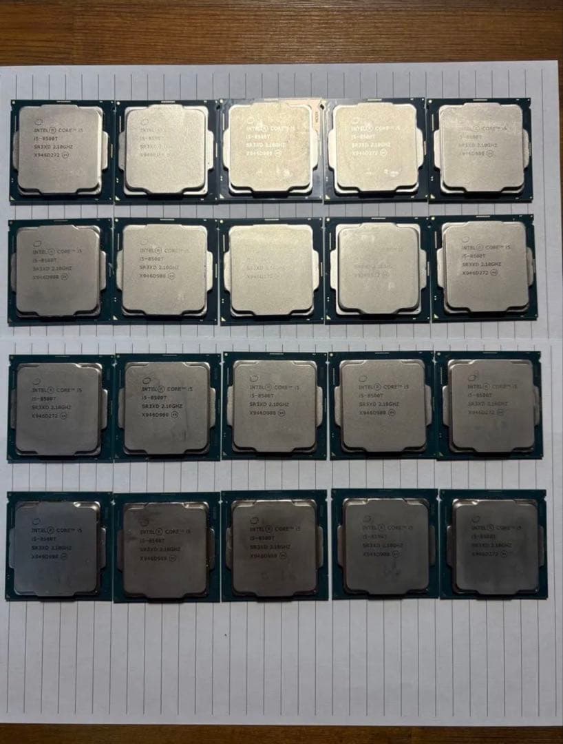 Intel Core i5-8500T のCPUが20個セットです。