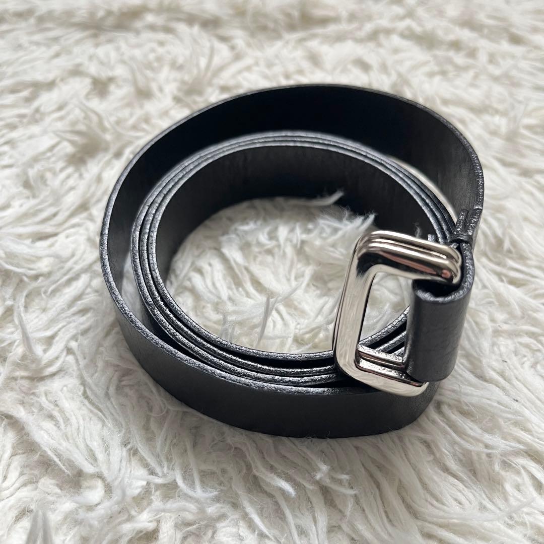 極美品　BLAMINK 本革 カーフレザー　黒 ナローベルト　レディース