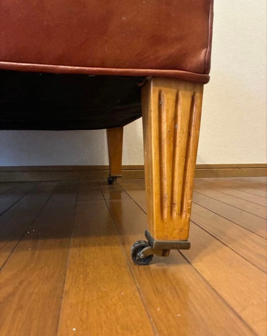 センチュリーソファ　オールド　アンティーク　レザー　ブラウン 本革