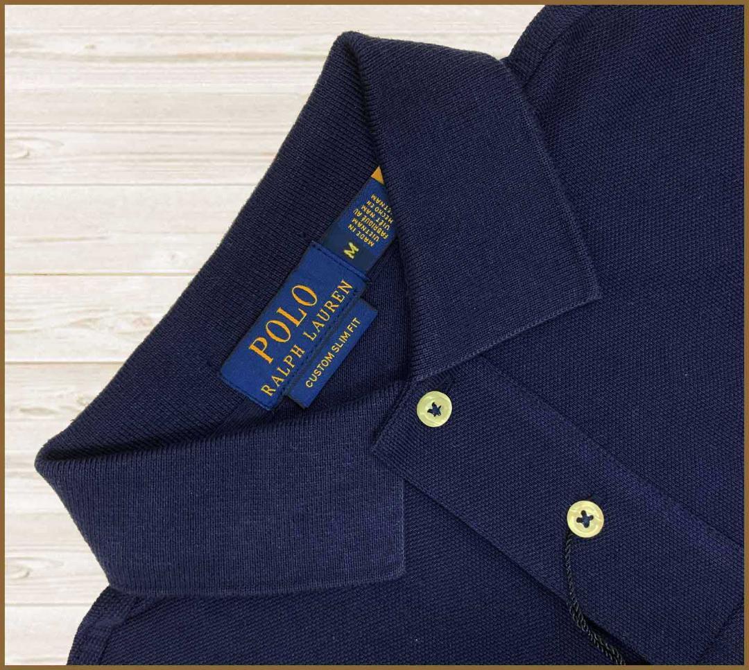 【新品】POLOラルフローレン長袖ポロシャツ L/US:M 紺ネイビー