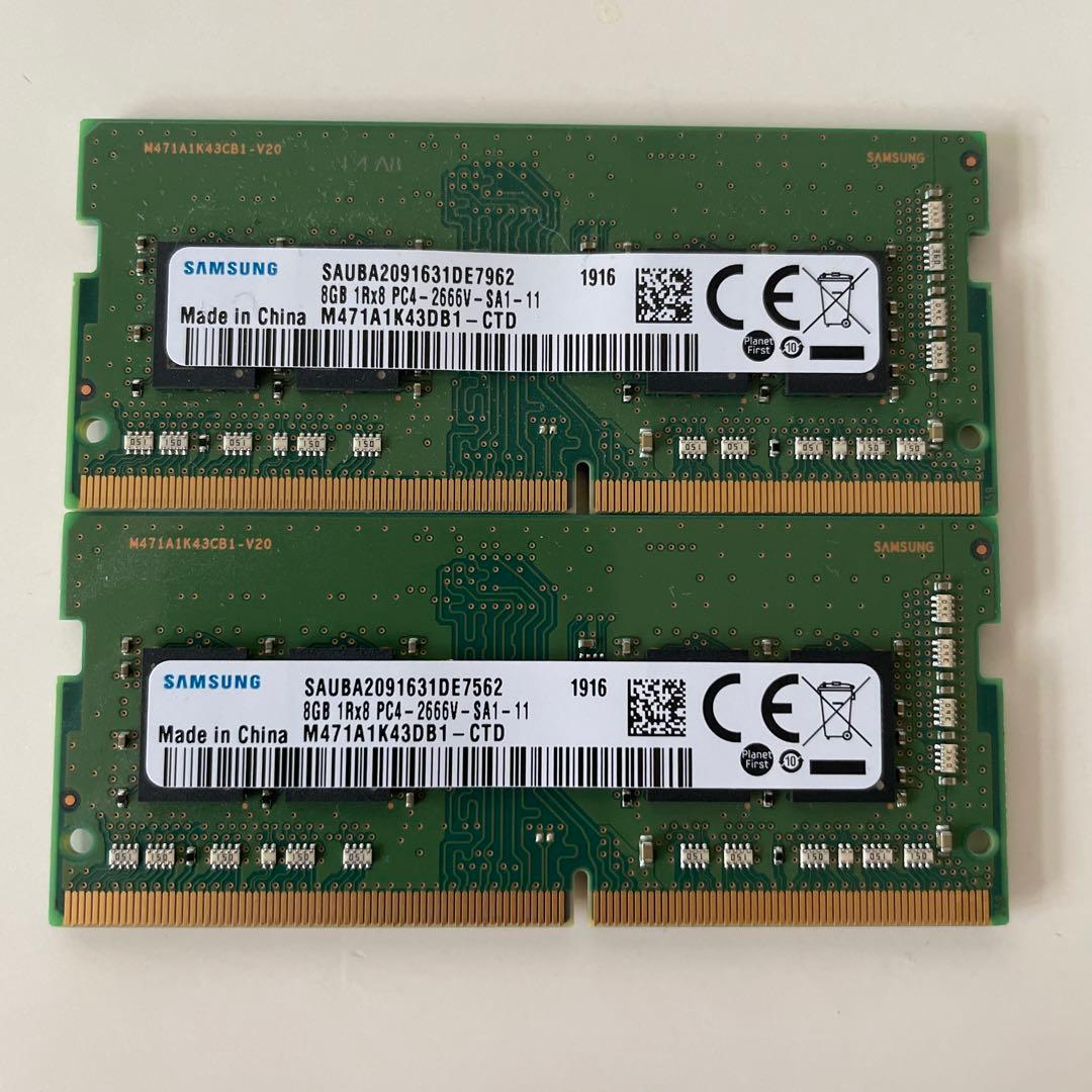Samsung PC4-2666V 8GB × 2枚 （16GB）