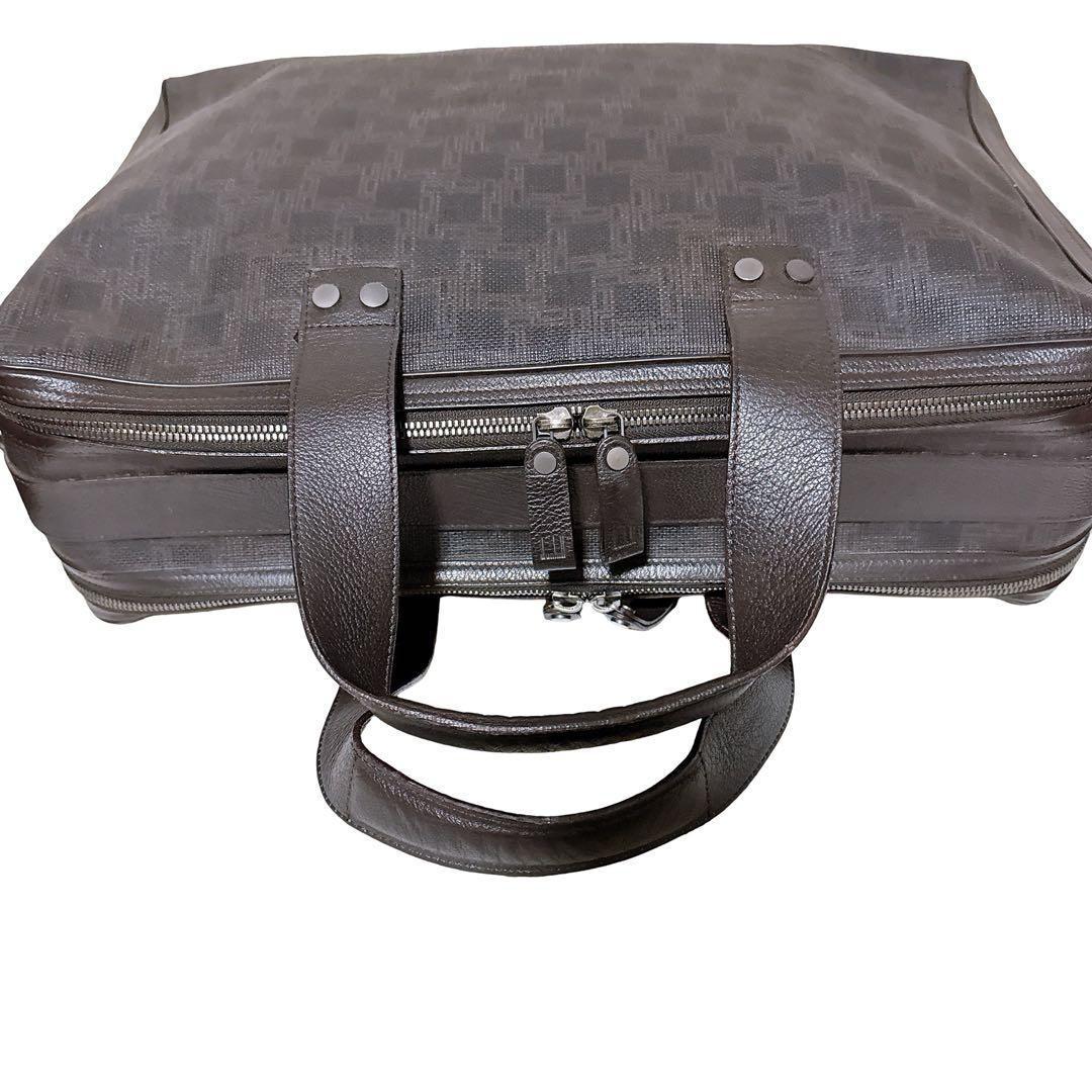 ダンヒル ビジネスバッグ 書類鞄 通勤 トラベルバッグ PVC レザー ブラウン