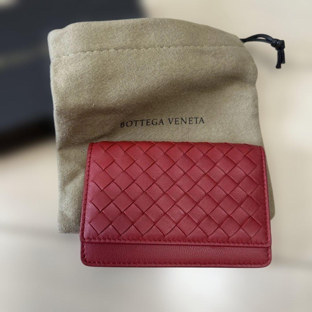 Bottega Veneta レザー名刺入れ レッド
