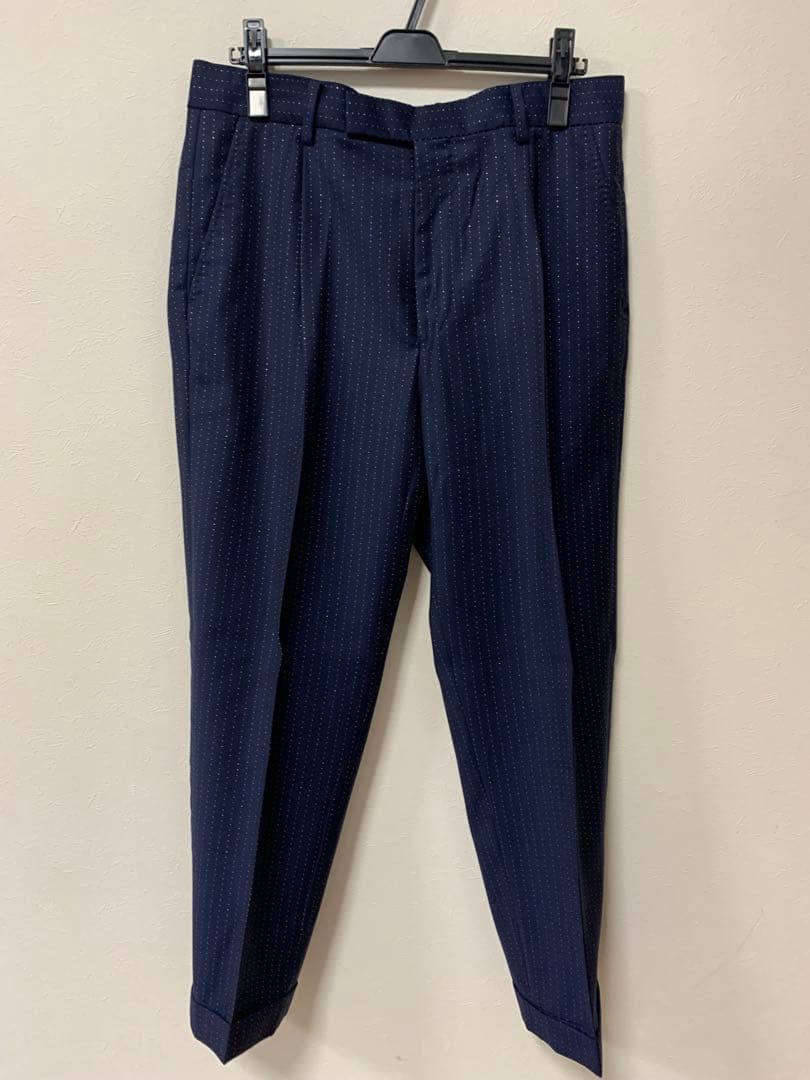WACKOMARIA DORMEUIL PLEATED TROUSERS 金ラメ