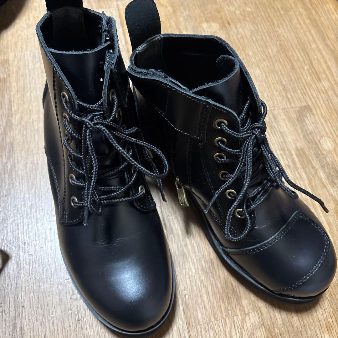 [ワイルドウィング] 厚底スワロー　本革バイクブーツ　25.0cm