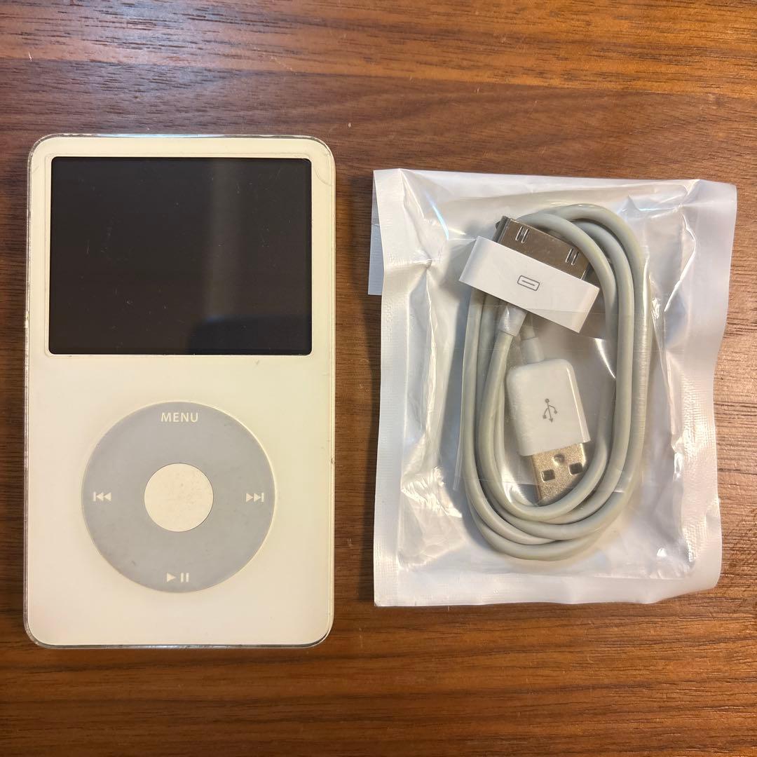 iPod Classic ホワイト USBケーブル付　可動OK